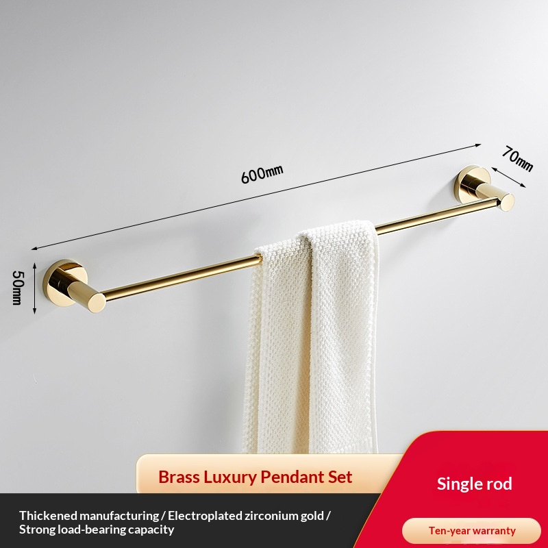 All-copper Bathroom Towel Rack Single-bar And Double-bar Designs 8