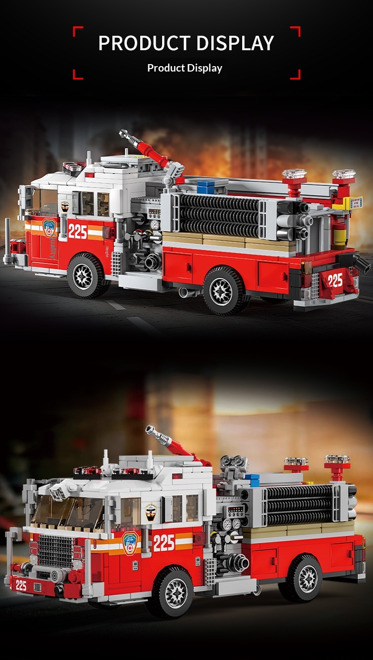 City Fire Truck Rescue Vehicle Kids Educational Small-Brick Building Set Boys Toy 04f199d9 4e4b 45cd 974d 81de582055b7 Trans