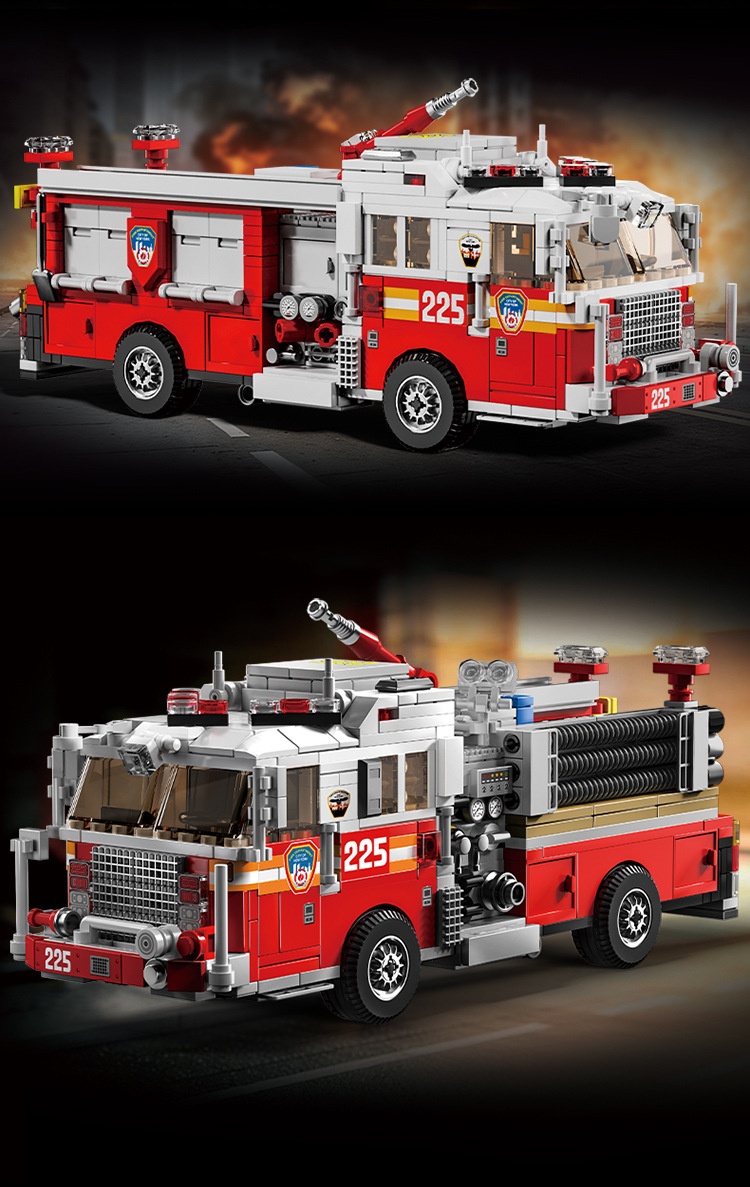 City Fire Truck Rescue Vehicle Kids Educational Small-Brick Building Set Boys Toy 809bc69f 8e54 469c 85c2 7c999bf13bc1 Trans