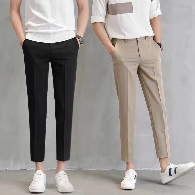 Cropped Suit Pants For Men Slim-fit With A Tapered Leg