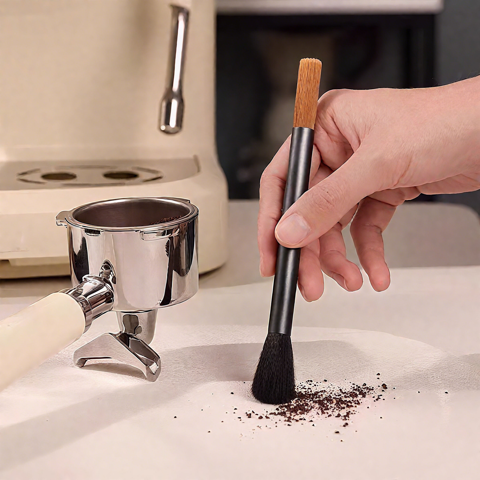 Nylon Double-headed Bristle Cleaning Brush For Coffee Machines
