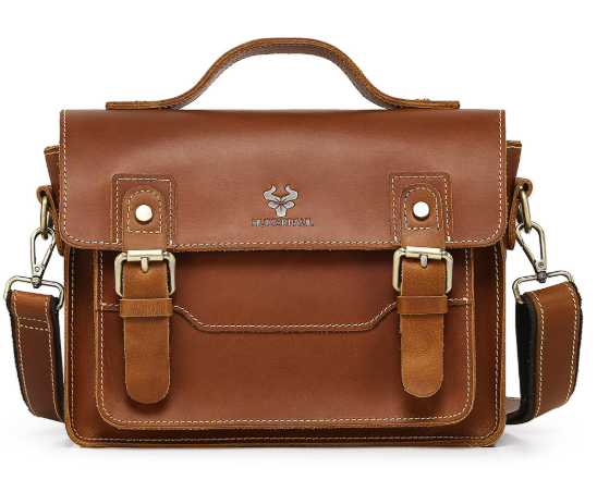 Crazy Horse Leather Crossbody Bag For Men