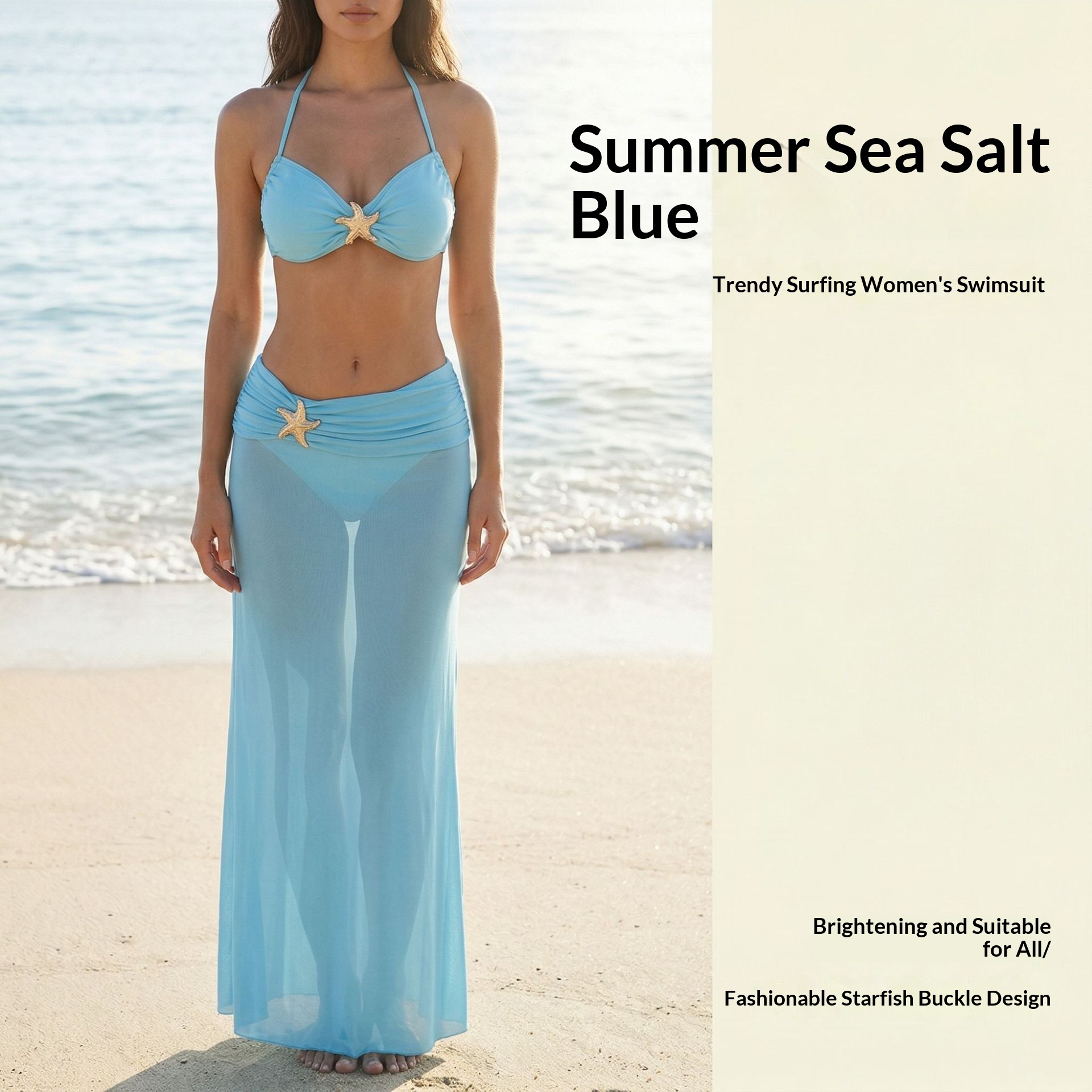 Women’s Casual And Versatile Bikini Three-Piece Set