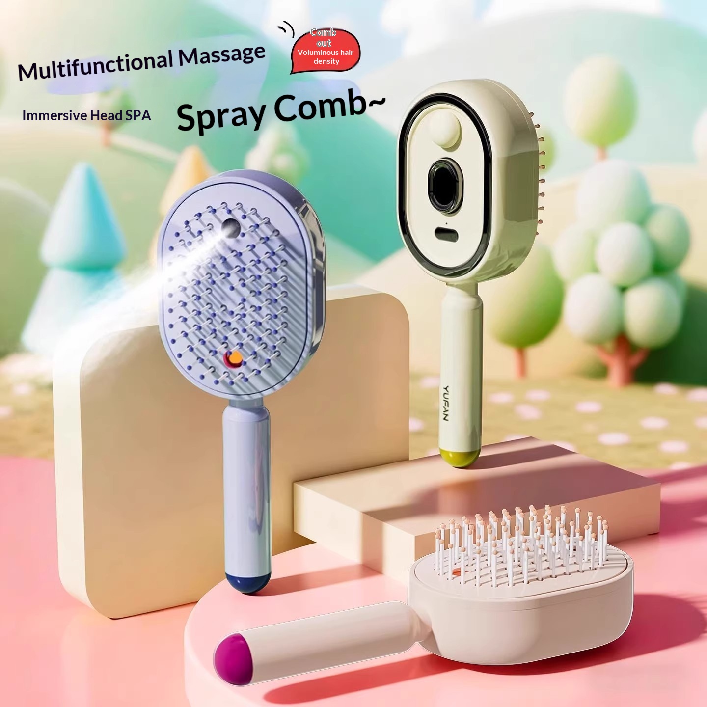 Electric Spray Airbag Massage Comb With Essential Oil Atomization For Hair...