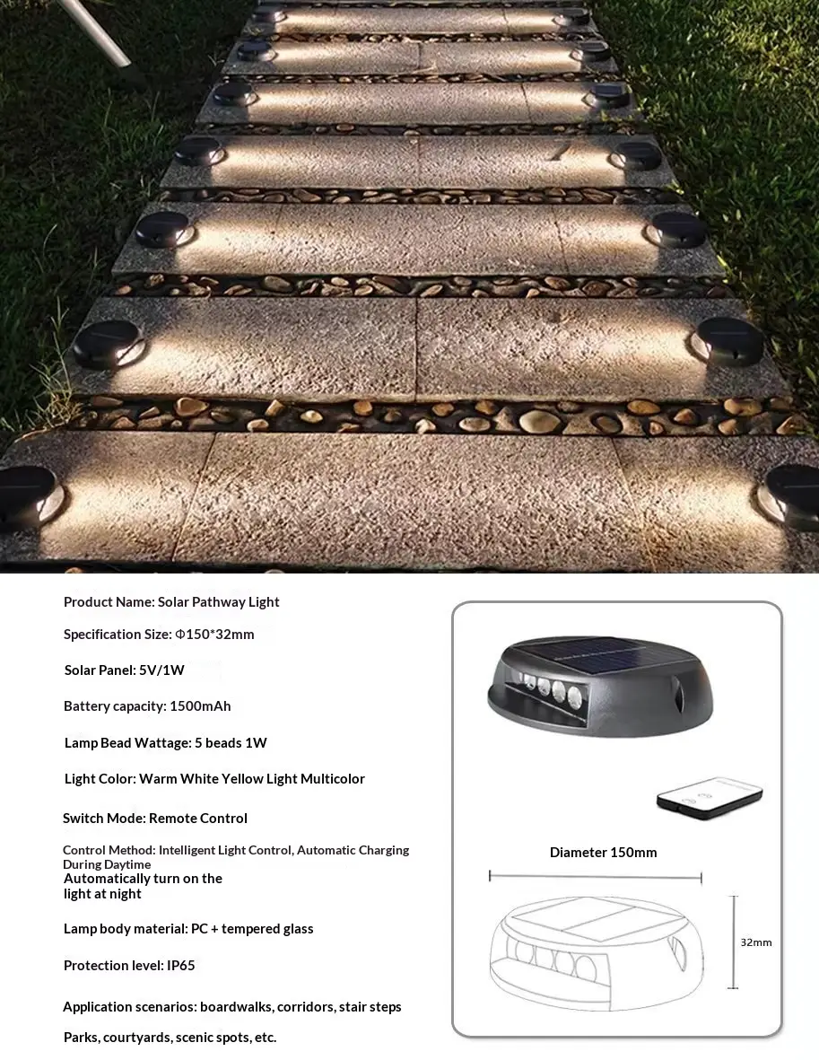 Outdoor Waterproof Influencer-Style Pathway Lights Colorful Boardwalk