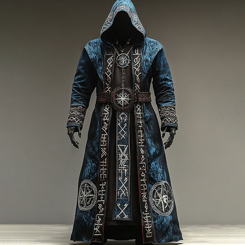 Abstract Long-sleeved Cape Coat For Casual Men's Cardigan 2