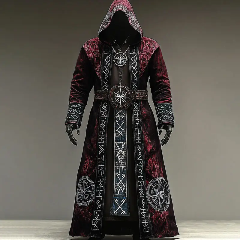Abstract Long-sleeved Cape Coat For Casual Men's Cardigan