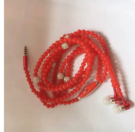 Fashion Pearl Halter Earphone Cellphone Listening To Karaoke And Answering Phone Calls