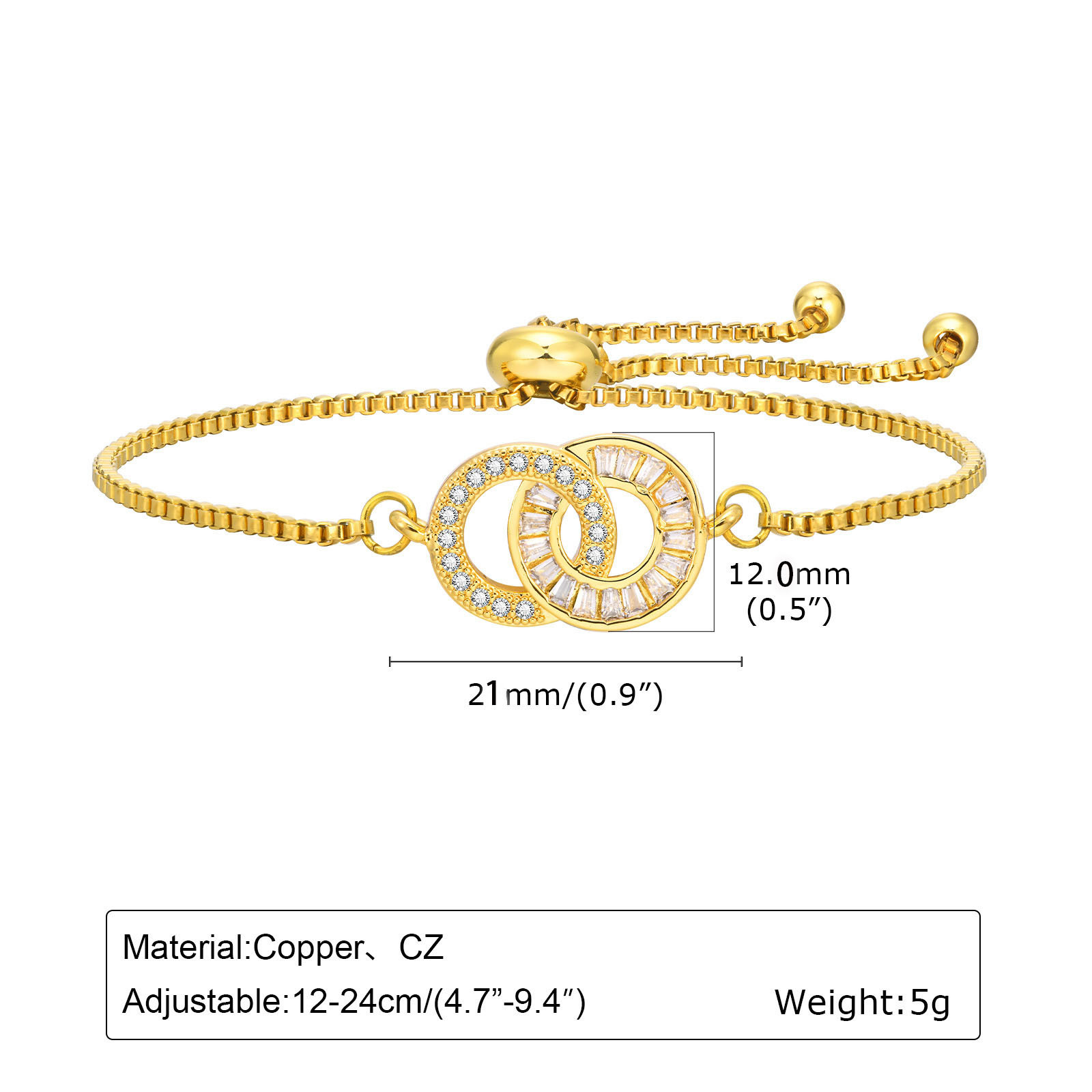 Minority Design Zircon Bracelet Round