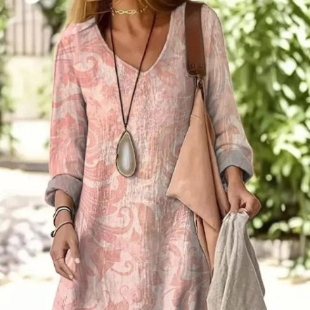 Spring And Summer Casual Loose Long Sleeve Dress