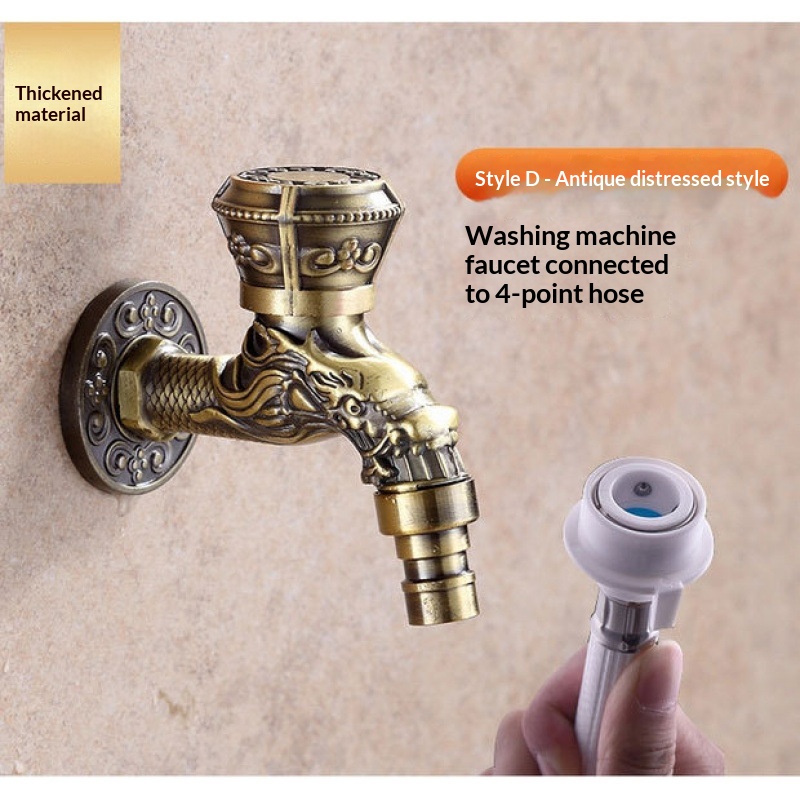 Zinc Alloy Antique-Style Single-Cold In-Wall Retro Faucet 7