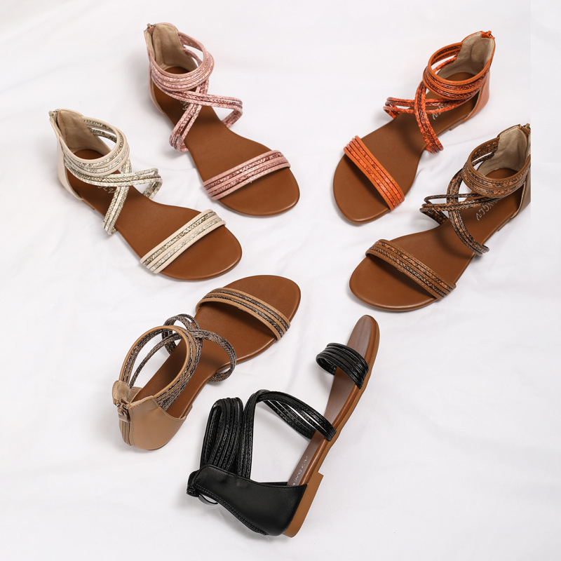 Color-blocked Roman Women's Summer Sandals