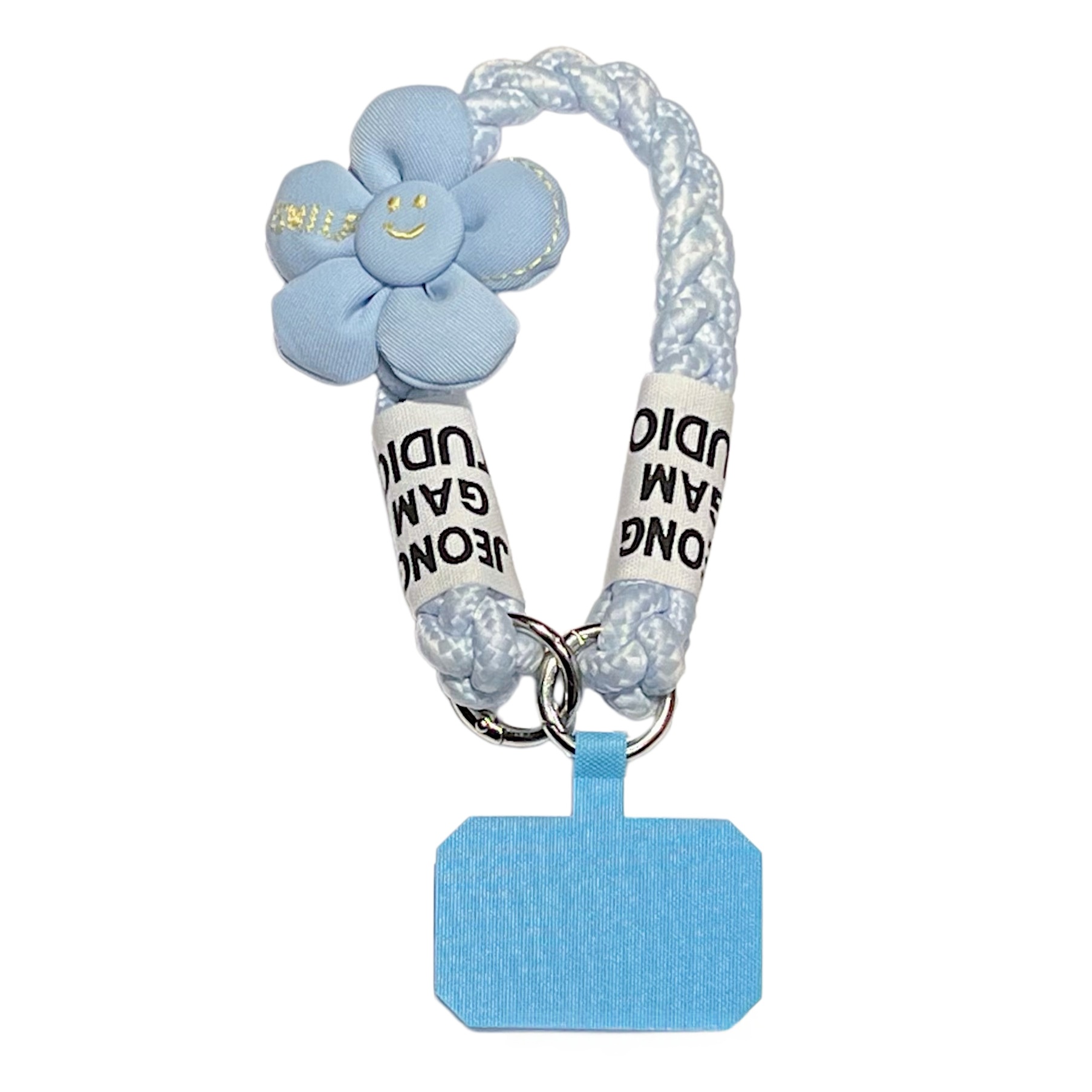 Short Floral-patterned Hemp-cord Phone Case Lanyard With Buttons Anti-loss Phone Strap