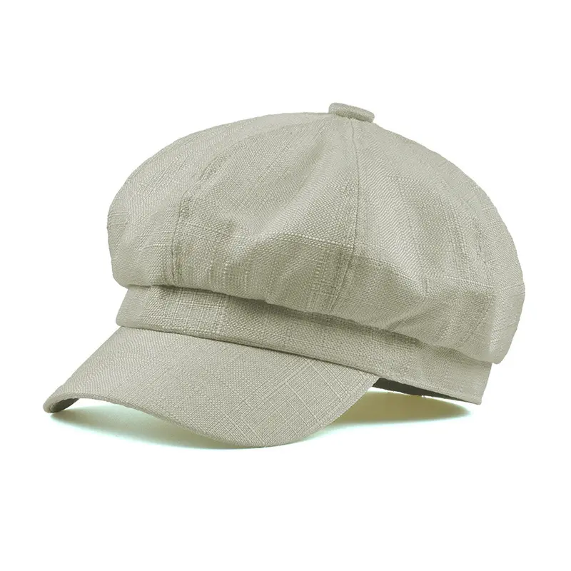 Thin Cotton And Linen Octagonal Cap Korean Style Personalized Solid Color Peaked Cap Beret