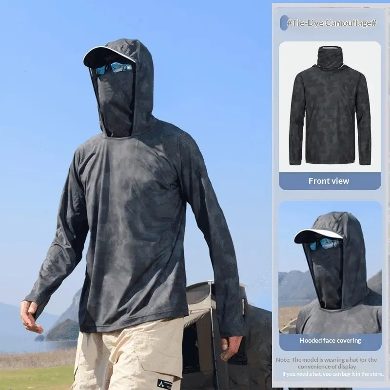 Men S Summer Sun Protective Jacket With Face Covering Lightweight Style