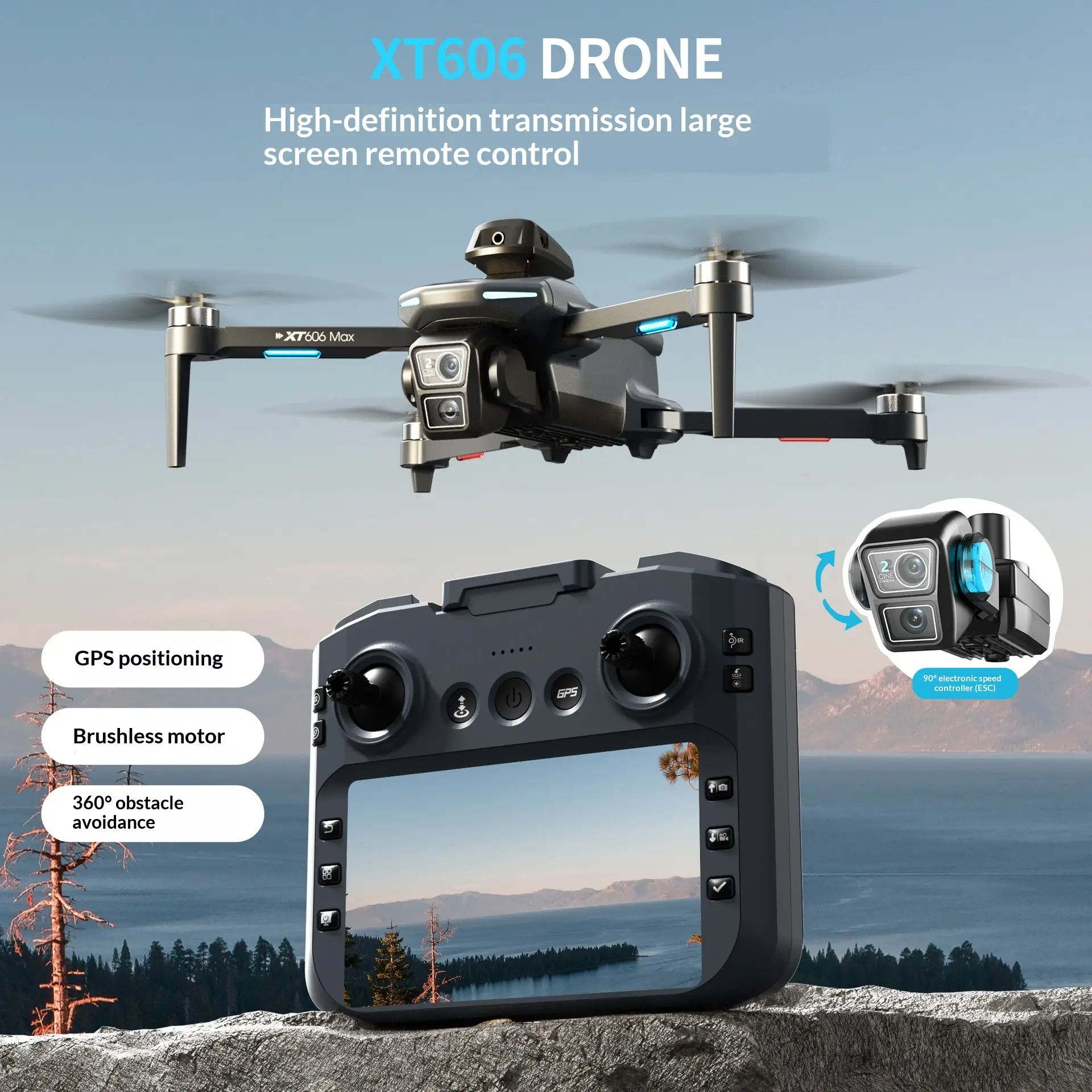 Large-screen Aerial Photography Remote-control Airplane Toy Quadcopter