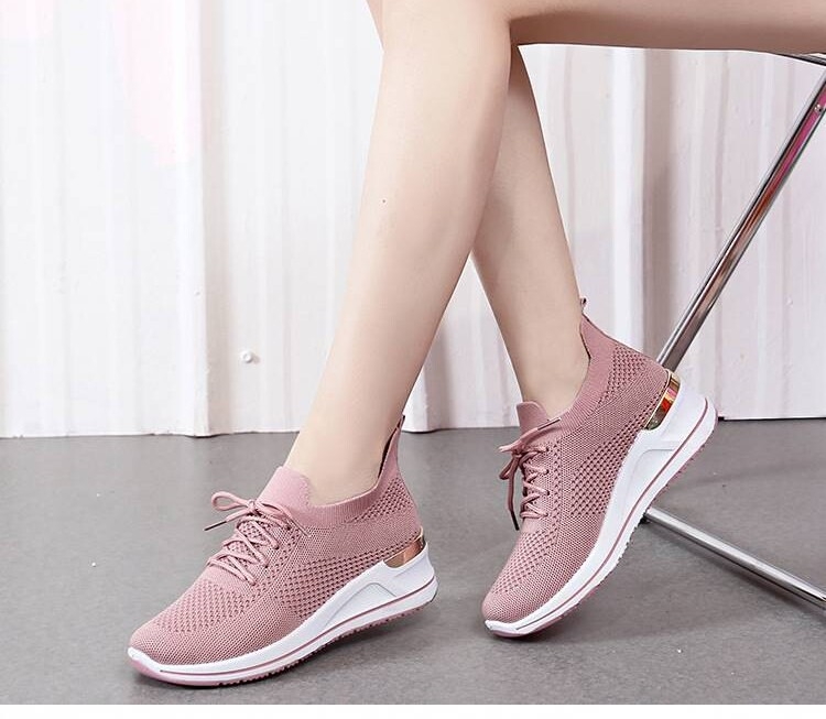 Autumn New Style Wedge Heel Outer Knit Women's Shoes Thick Sole Breathable... 5