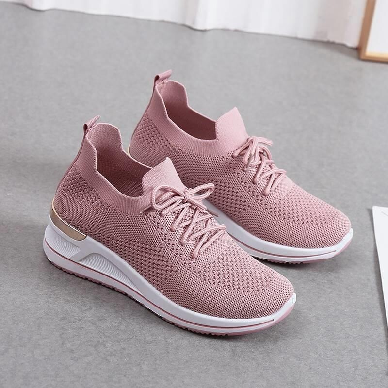 Autumn New Style Wedge Heel Outer Knit Women's Shoes Thick Sole Breathable...