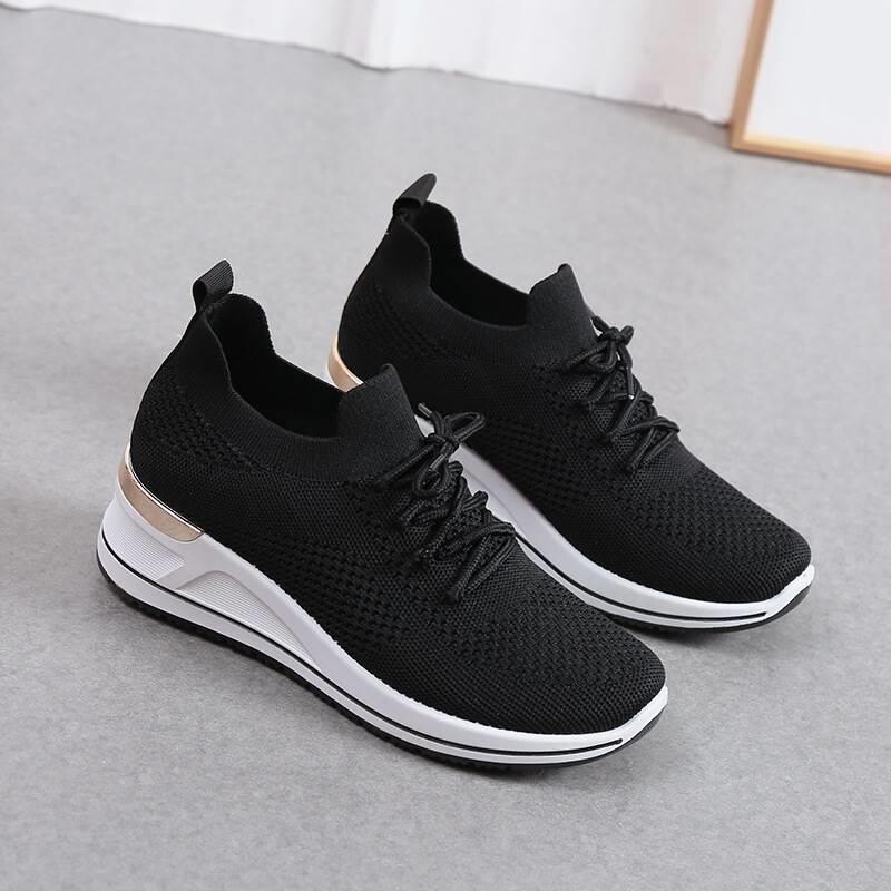 Autumn New Style Wedge Heel Outer Knit Women's Shoes Thick Sole Breathable... 2