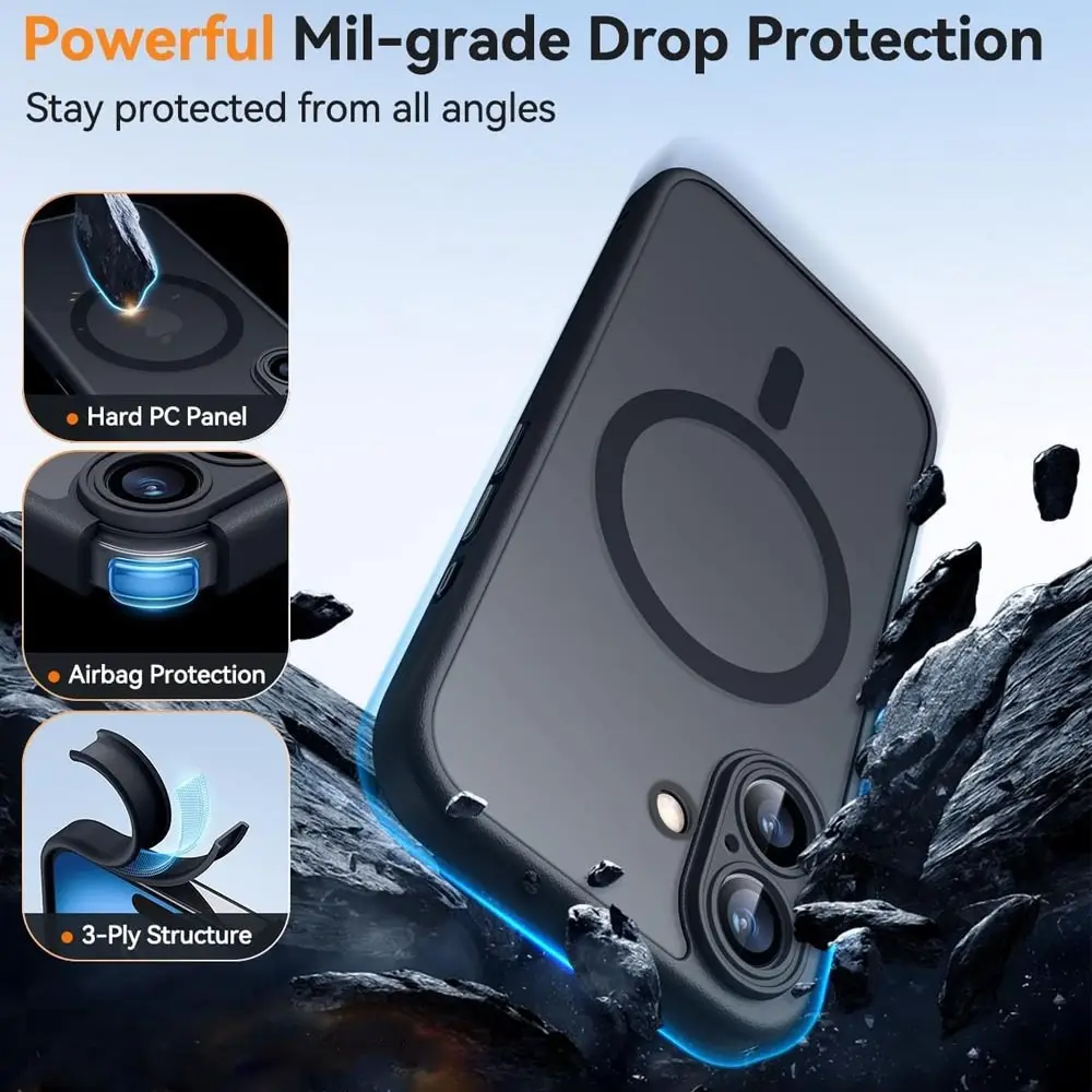 Phone Case Magnetic Adsorption Semi-transparent Oil-spray Matte Protective Cover