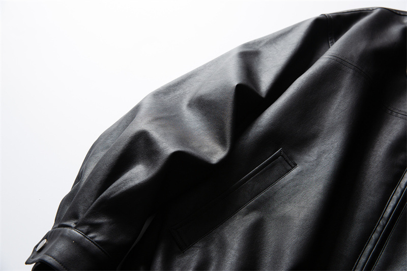 Casual Matte PU Leather Jacket Men's Coat 5