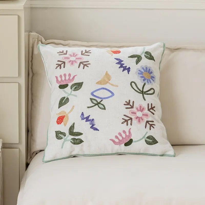 Instagram-style Guesthouse Decor Embroidered Sofa And Bedside Throw Pillows