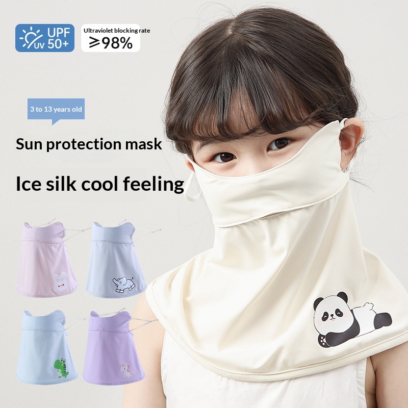 Childrens Sun-Protective Face Mask Summer Outdoor Full-Face And Neck Coverage Seamless