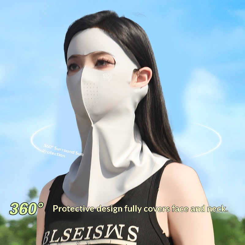 Sunscreen Face Kini Mask Womens Ice Silk Breathable Antibacterial Mask