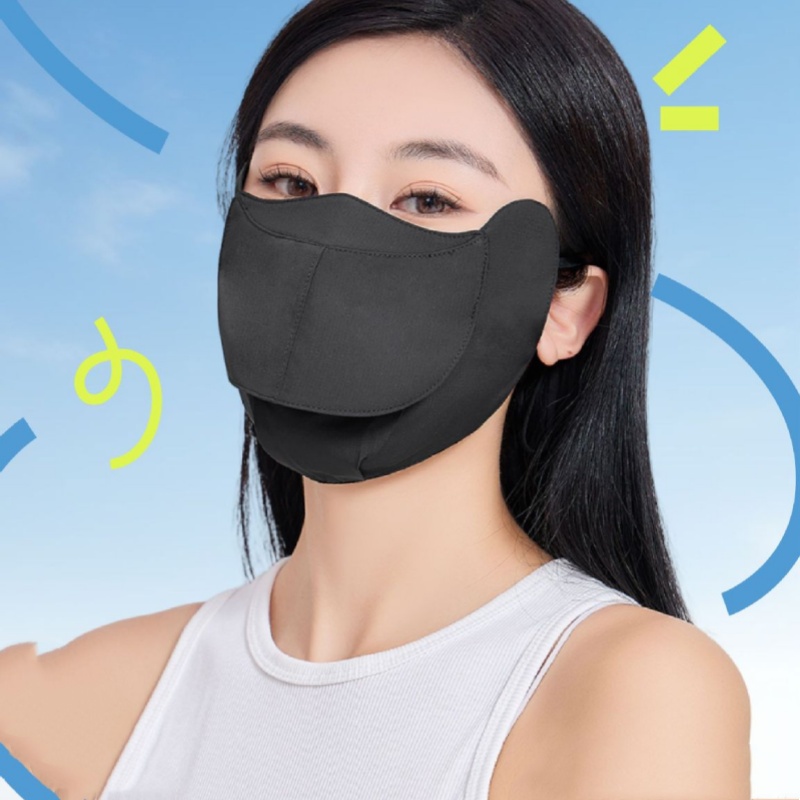 Guanhui Summer Ice Silk UV-Protective Drink-Through Full-Face Mask