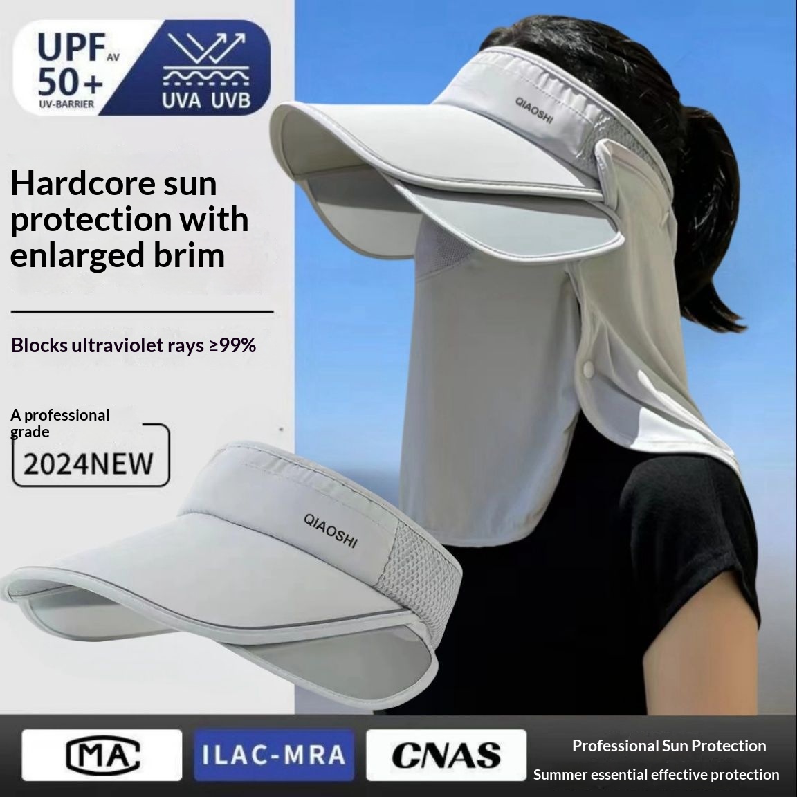 Women's Summer UV-Protective Sun Hat With Face Shield For Protection