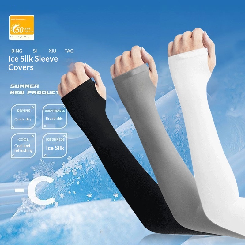 Sun Protective Ice Sleeves For Summer Unisex UV Blocking Viscose Cooling Feel