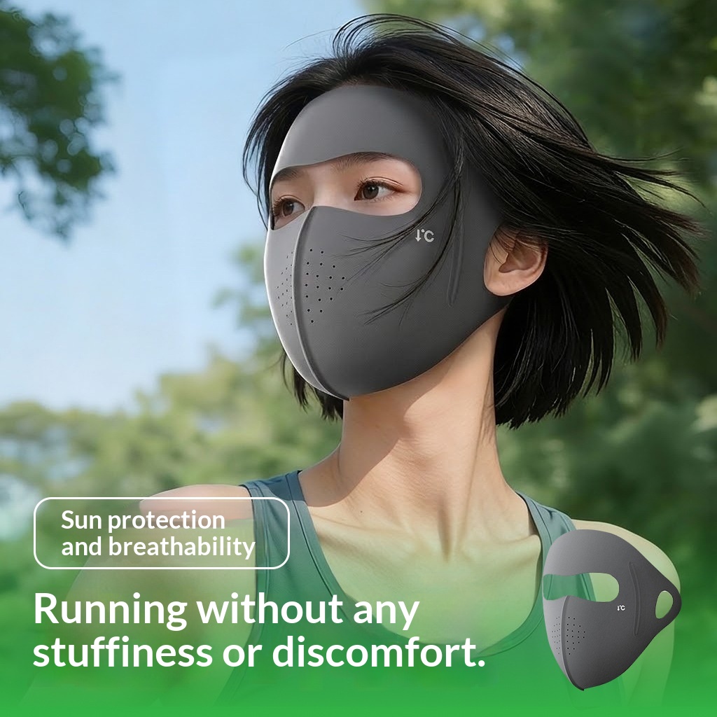 Full-Face Sun-Protective Ice-Silk Mask For Women Summer UV Protection