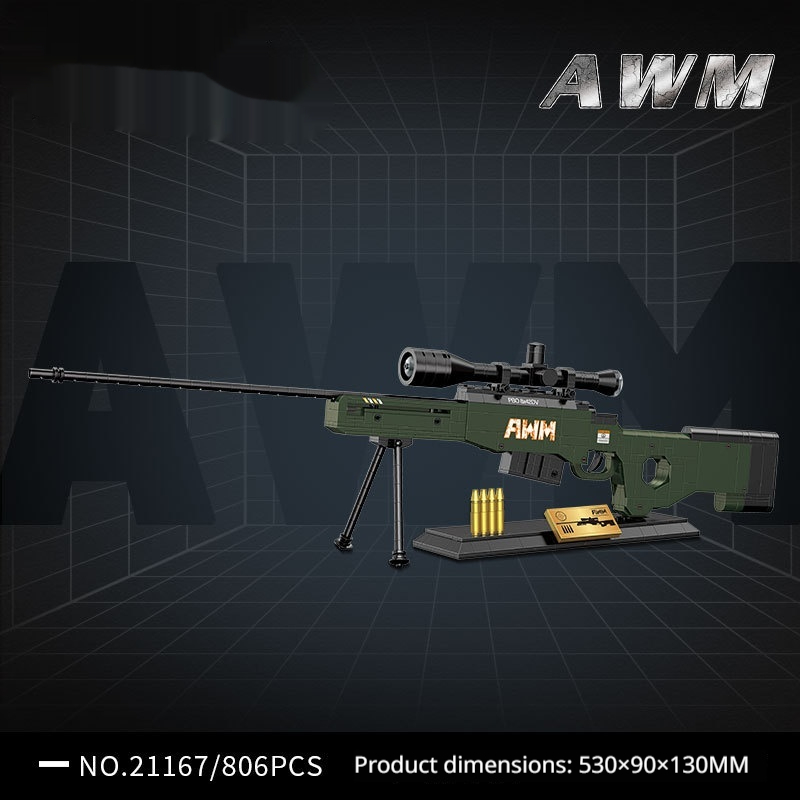 Maquette de fusil en briques — set sniper 98K, AK47, AWM 3