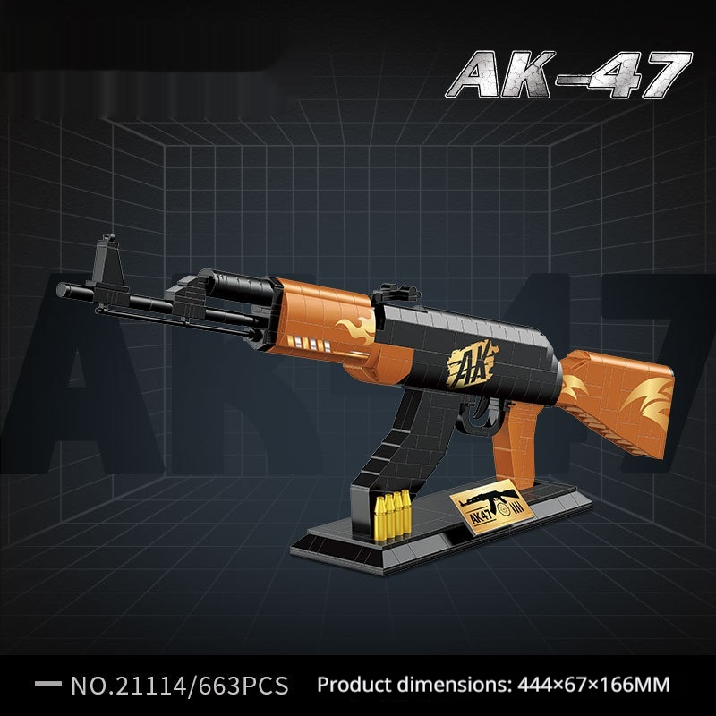 Maquette de fusil en briques — set sniper 98K, AK47, AWM 1
