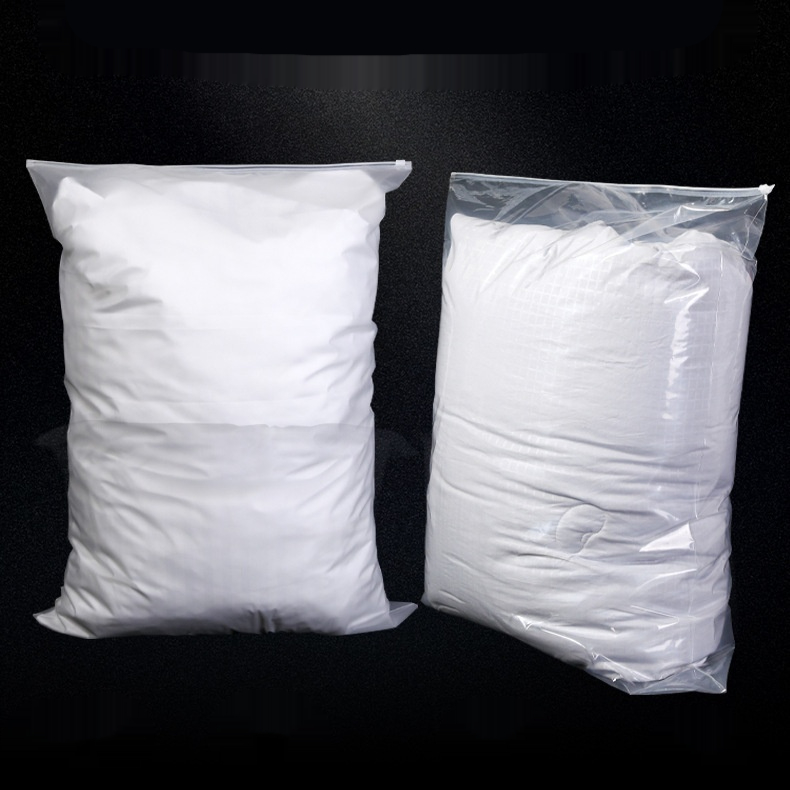 PE Transparent Frosted Down Jacket Zipper Bag