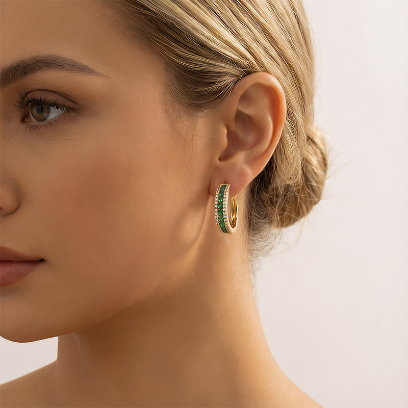 Women's Simple All-Match Super-Shiny Zircon Earrings