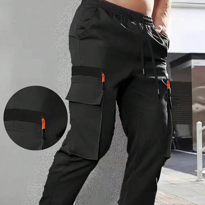 Men's Straight-Leg Multi-Pocket Loose All-Match Pants