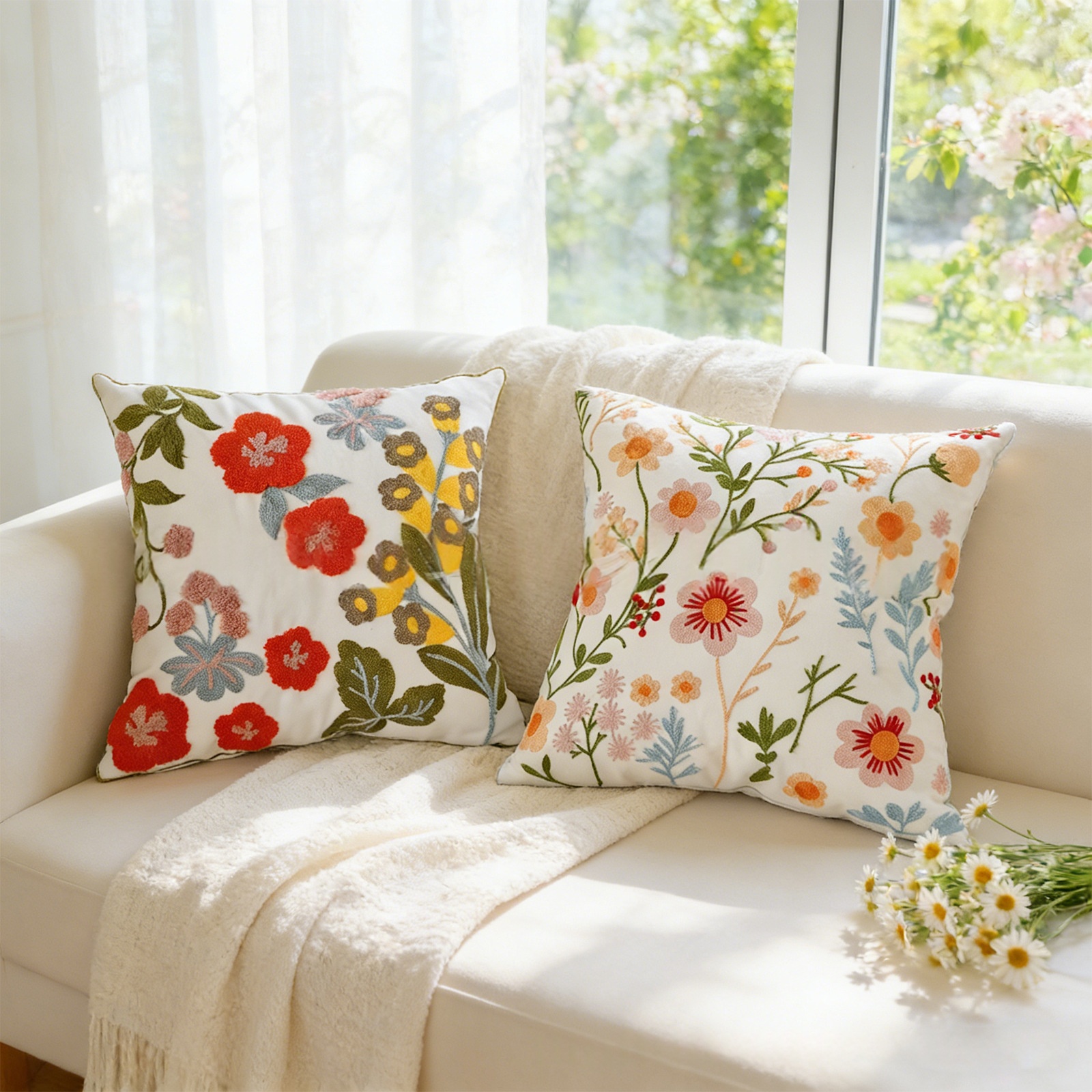 French Country Style Throw Pillow Living Room Cushion Pillow Cover