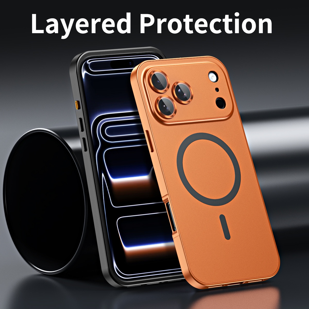 Snap-on Magnetic Phone Case With Metal Frame Drop-proof Protective Cover - Image 3