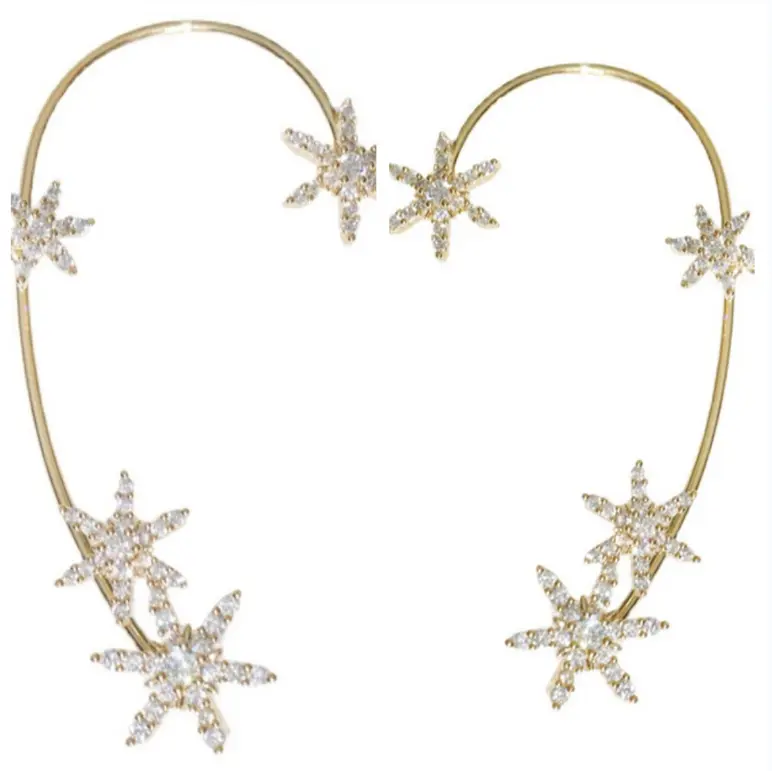 Ear Clip Female Snowflake Auricle Advanced Feeling