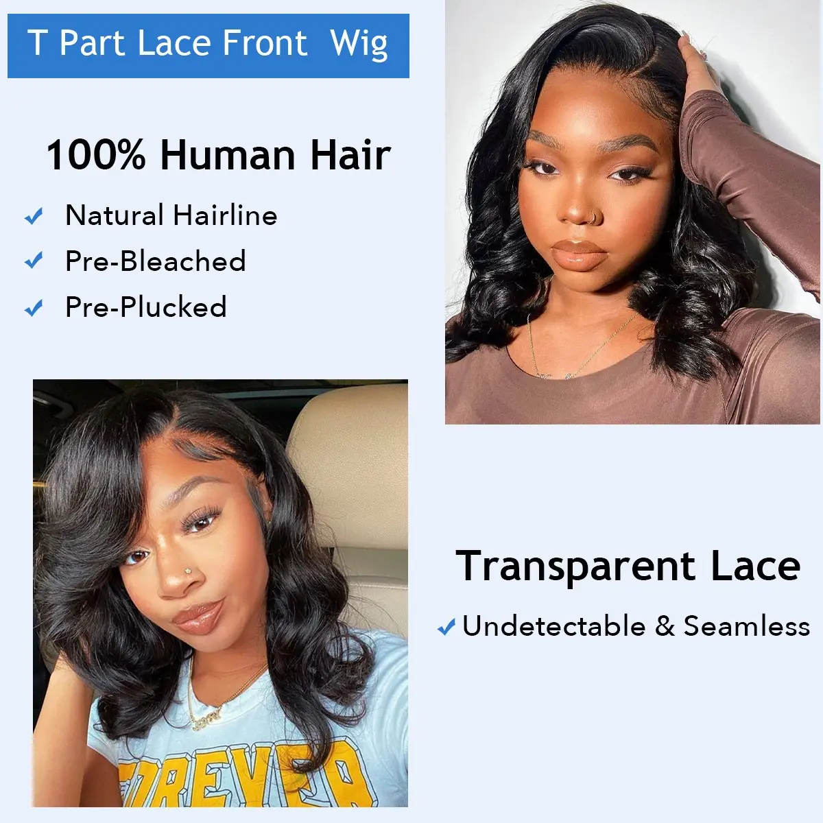 Women's Full Human Hair Wig Full Cap Wig