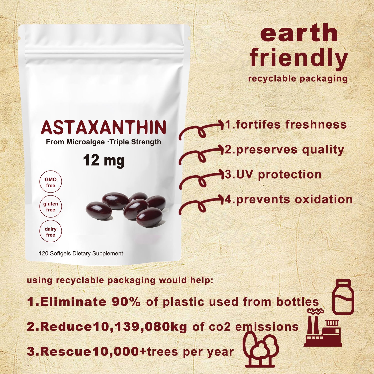 Antarctic Krill Oil Astaxanthin Soft Capsules