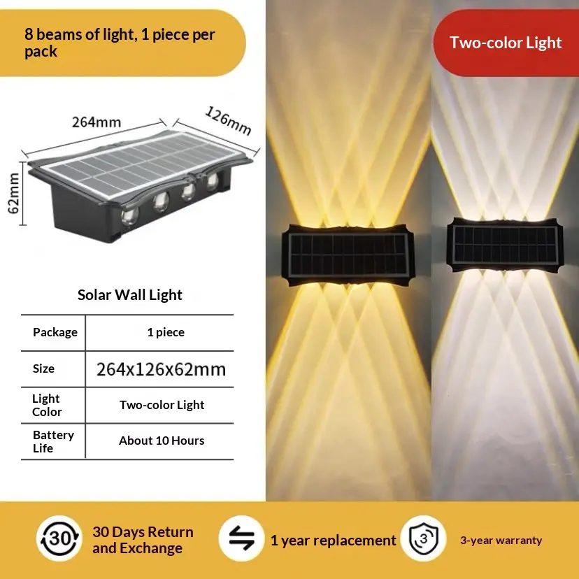 Solar Wall Light Outdoor Courtyard Waterproof Decorative Spotlight