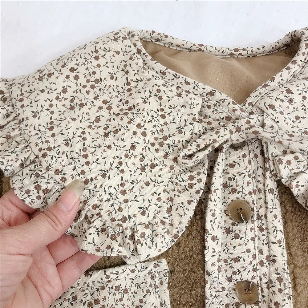 Doll-collar Short Fluffy Fur Coat With Fleece Lining