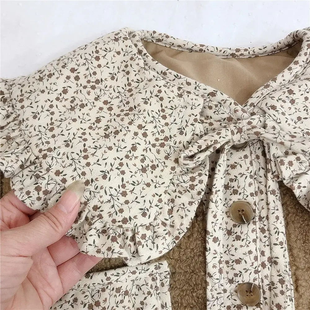 Doll-collar Short Fluffy Fur Coat With Fleece Lining