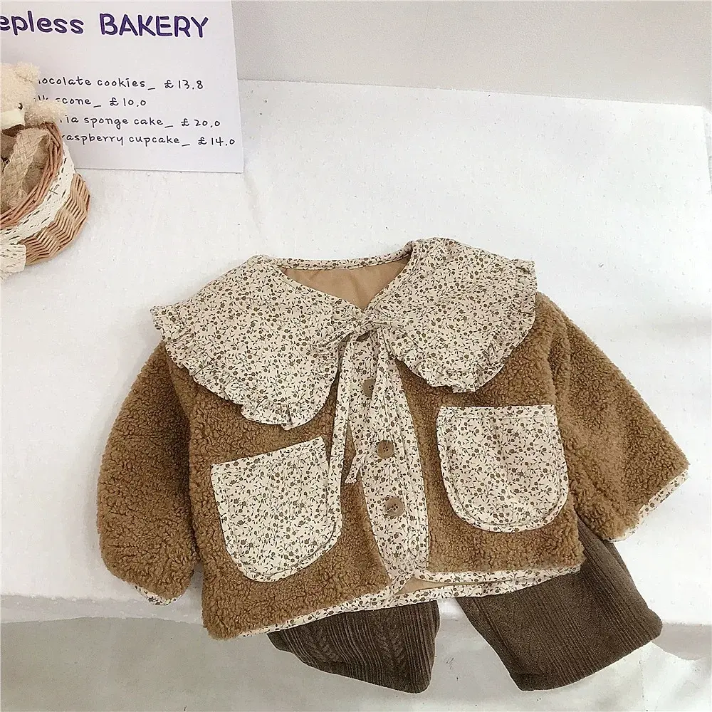 Doll-collar Short Fluffy Fur Coat