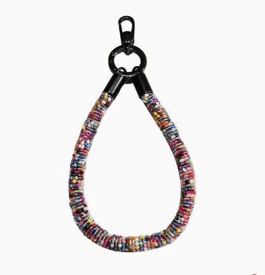 Rice-bead Phone Chain Colorful Beaded Wrist-style Phone Case And Keychain