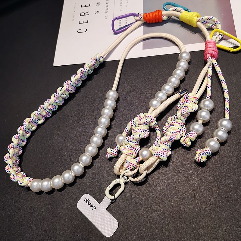 Long Crossbody Anti-Lost Wear-Resistant Durable Contrasting Color Braided PhoneCamera Lanyard