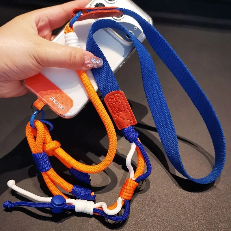 Long Crossbody Color-Block Woven Phone Lanyard