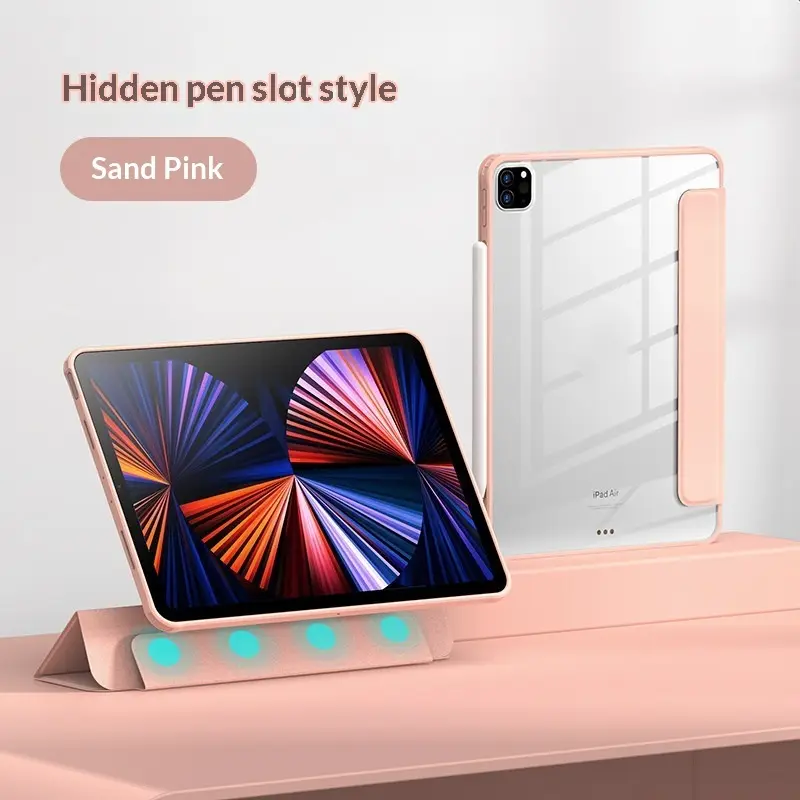 Transparent Magnetic Protective Case For IPad Pro With Pen Slot